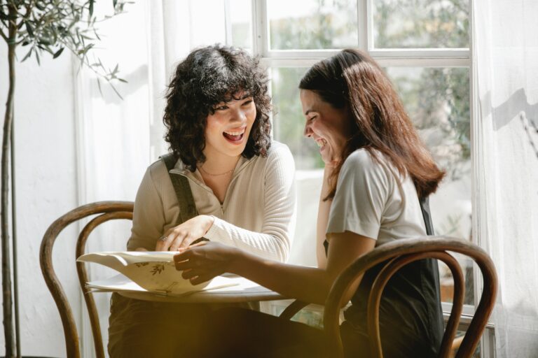 female friends laughing together