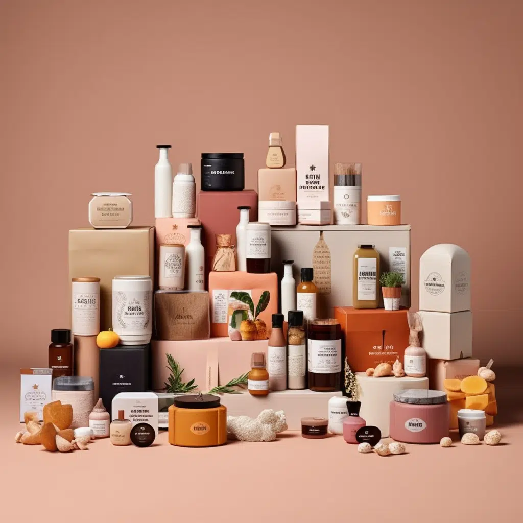 UGC Blog - Wonnda Sourcing Partner.Skincare-Produkte im Flatlay: Serum-Fläschchen, Cremetiegel und Sonnencreme in minimalistischem Design. Beiger Hintergrund, Clean-Beauty-Ästhetik.